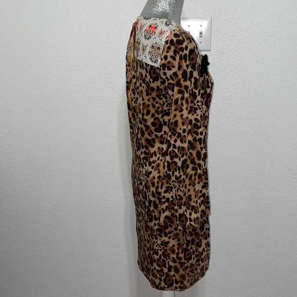 Anthropologie Uncle Frank Leopard Print/Tapestry Mini‎ Dress Small - Picture 3 of 4